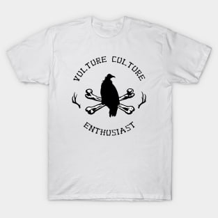 Vulture Culture Enthusiast with Antlers (Black) T-Shirt